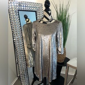 BB Stylish Dakota silver sequin mini dress size small